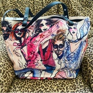 Fun Faces of Fashion Canvas Handbag -NWT